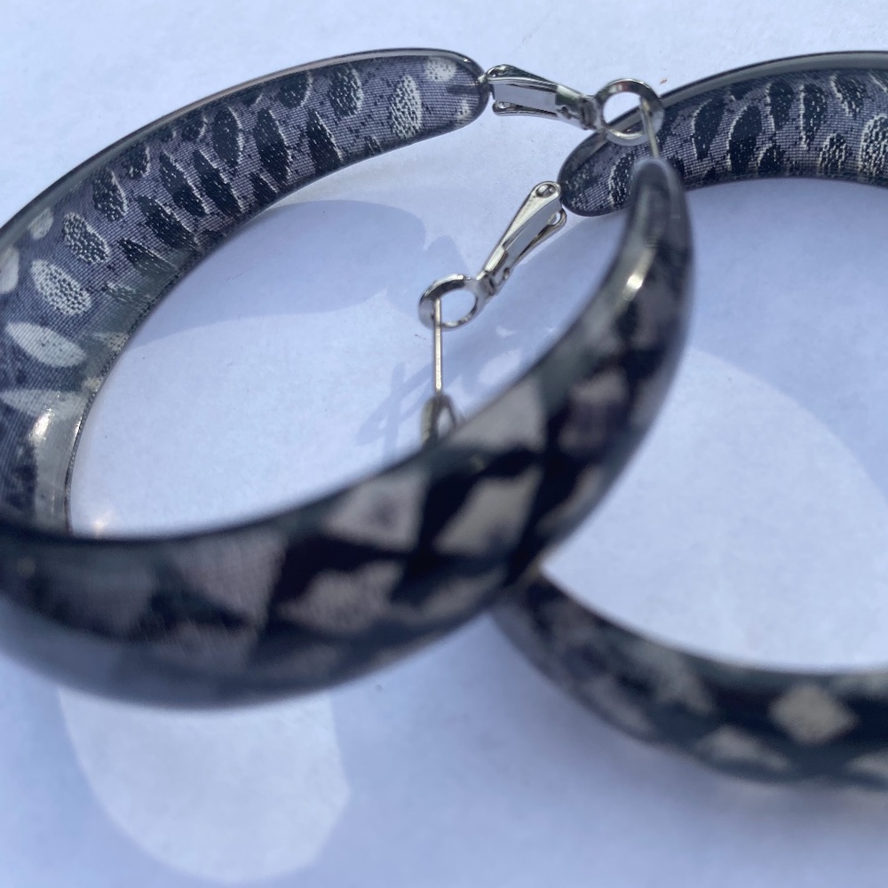 Snake Skin Hoop Earrings